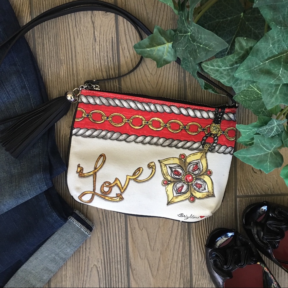 NWT Brighton Crossbody Love Glitter & Go Pouch ♥️